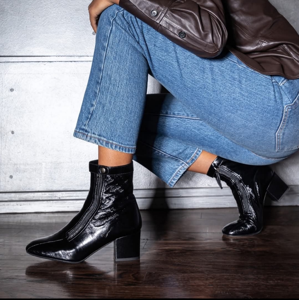 Tamara Mellon Black Ankle Boots Size 37.5 MSRP $695